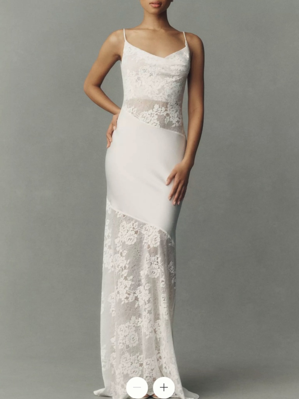 ILA Bridal 'Brittany' Satin Lace Maxi Wedding Dress (NWT)